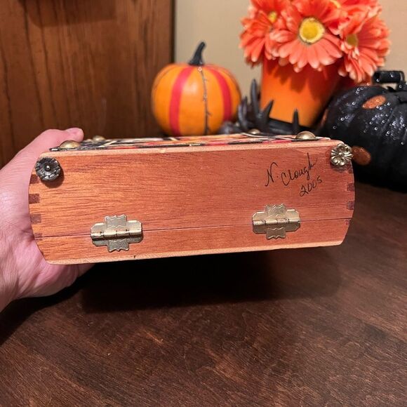 VINTAGE CIGAR BOX PURSE FALL COLORS - Picture 7 of 11